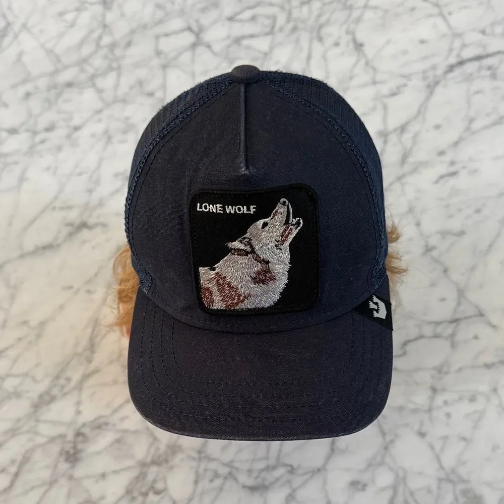 Lone Wolf Youth Little Howler Goorin Bros Youth Navy Trucker Hat OS